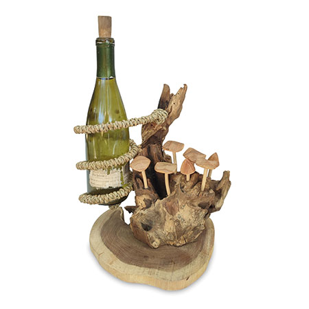 Tree stump wine bottle holder outlet